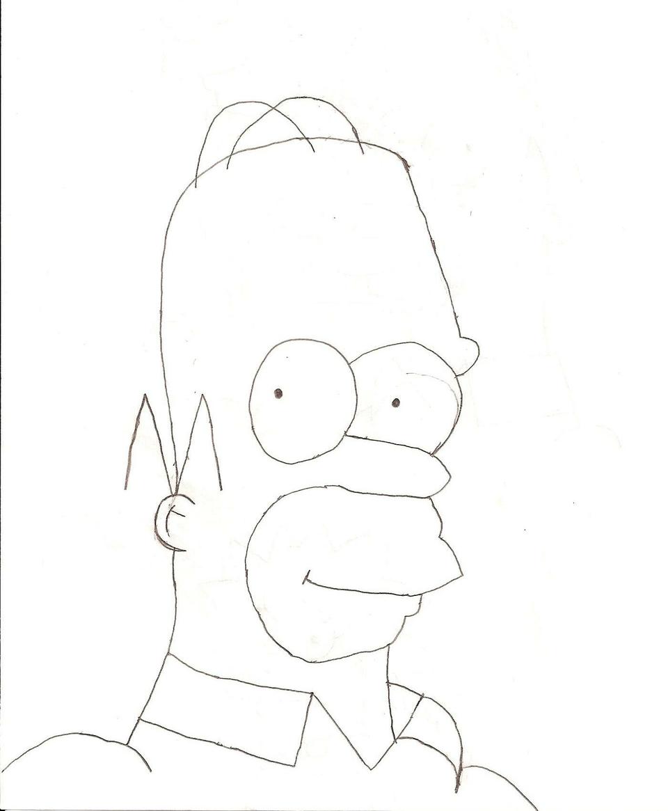 Me trying to draw: Homer Simpson