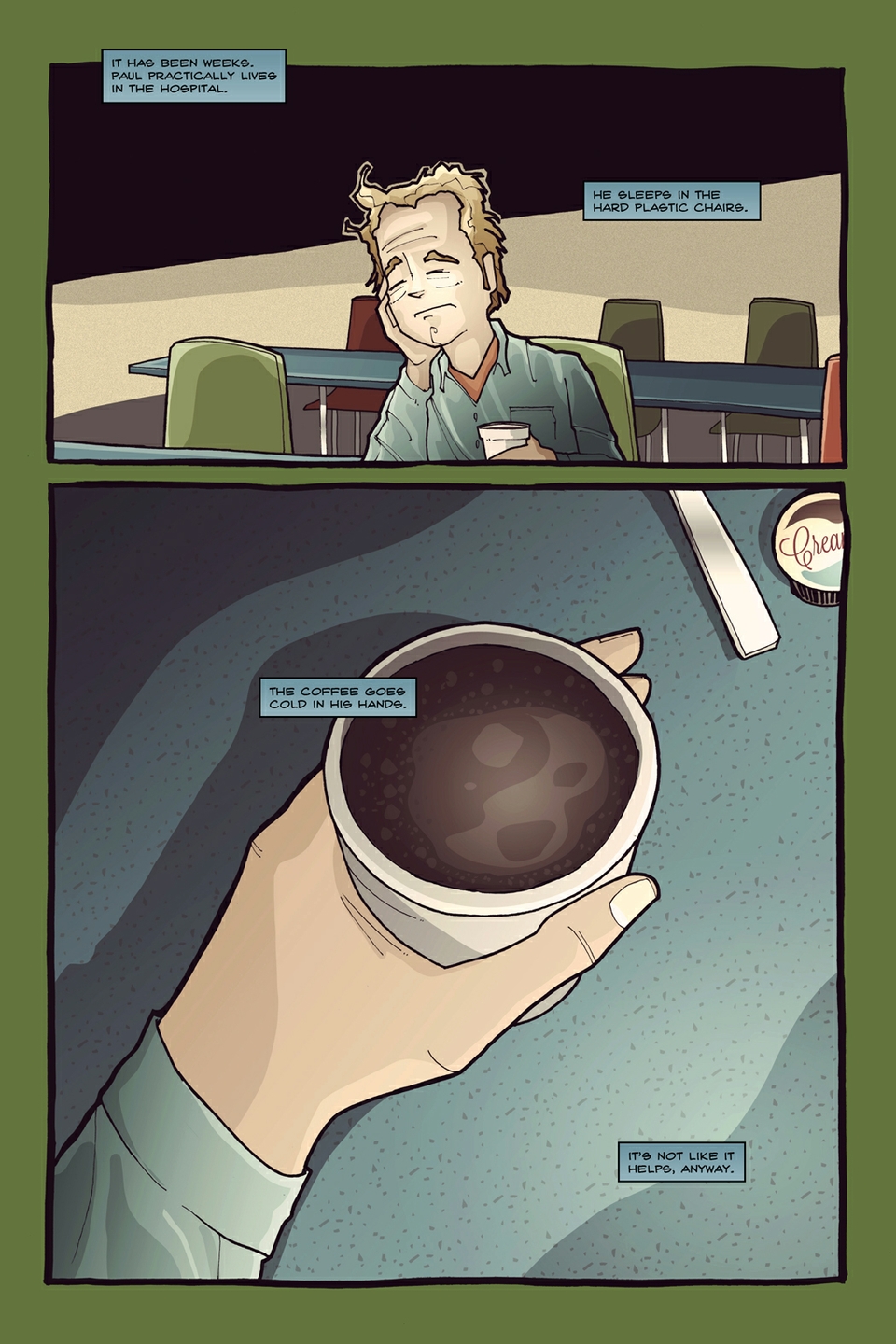 Page 64: Cold coffee and Formica.