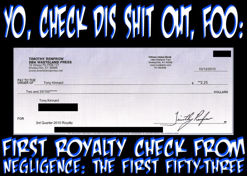 First Royalty Check! wOOt!