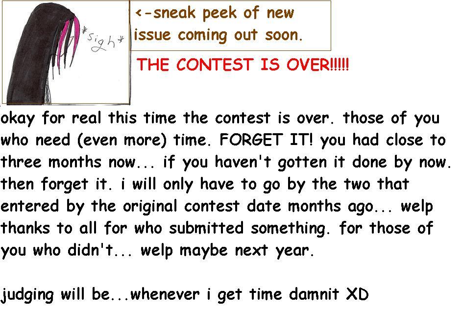 CONTEST IS OVER!