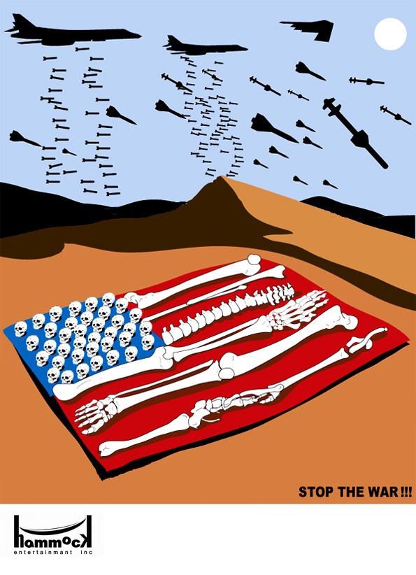Stars and Stripes over the desert