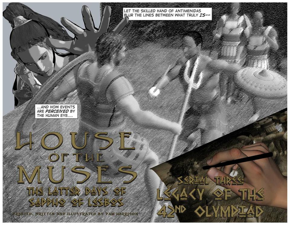 Two page spread for House of the Muses #3