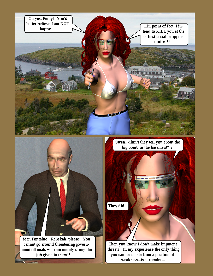 Issue Ten page 32--Reb threatens Clive's life!