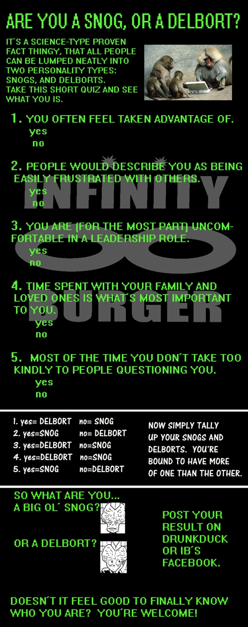 The Infinity Burger Personality Test