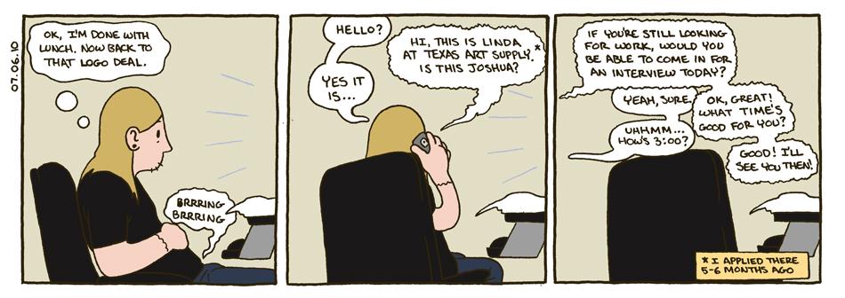 July 6, 2010 - unexpected interview