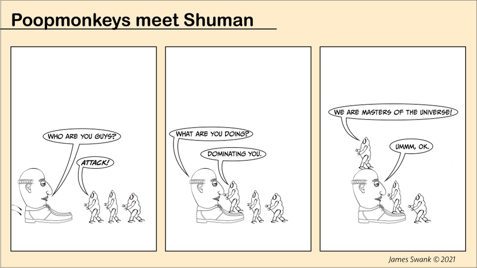 #64 Poopmonkeys Meet Shuman