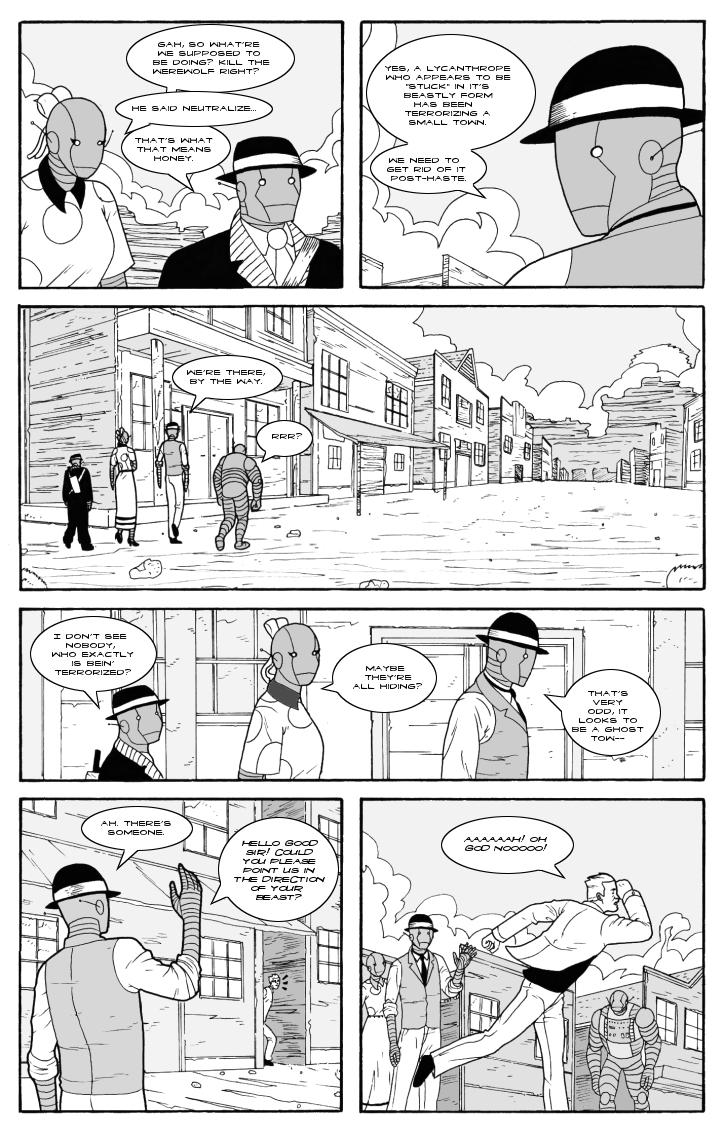 The Hauntbots VS the Werewolf of Ghost Creek pt 1 pg 2