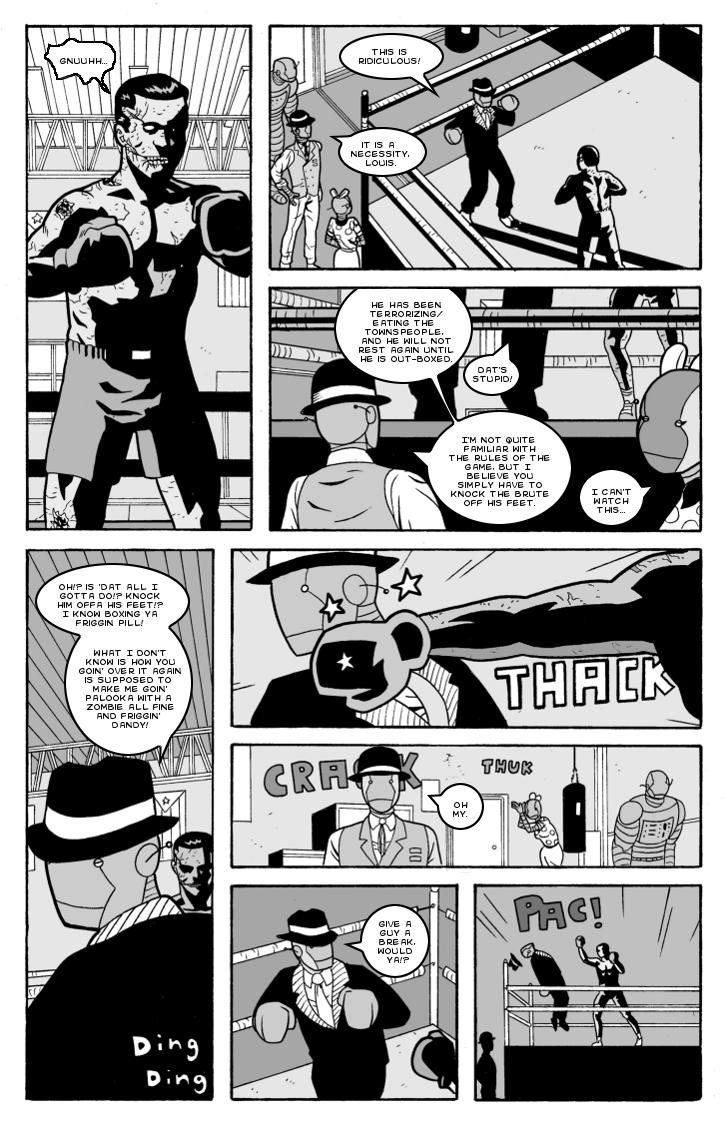 The Hauntbots Go Three Rounds with Frankie the Zombie Boxer page 1