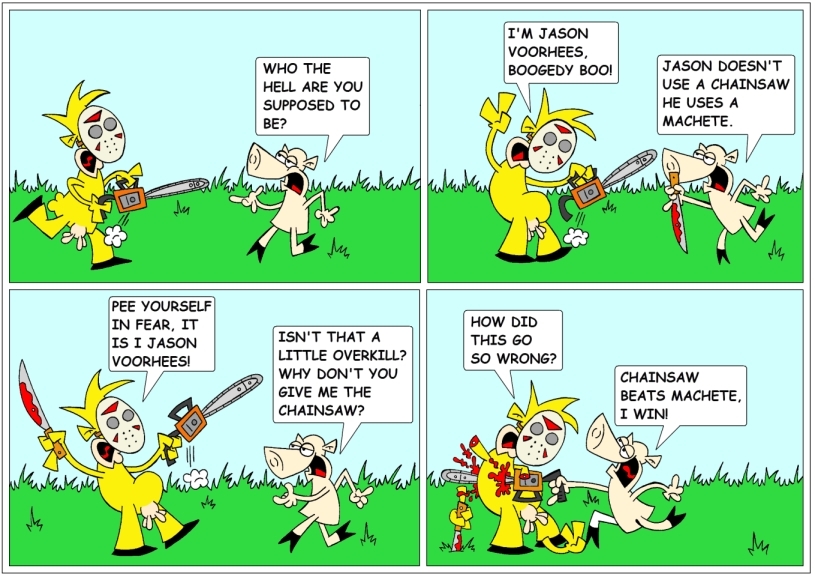 Chainsaw beats machete