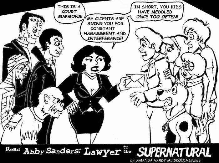 Abby Sanders serves Mystery Inc.