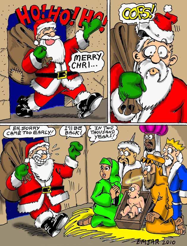 Santa overshoots the mark.