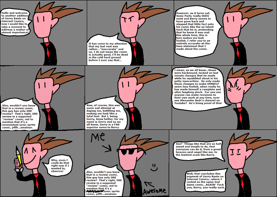 Gerry Rants on Internet Comics 2: Barry again