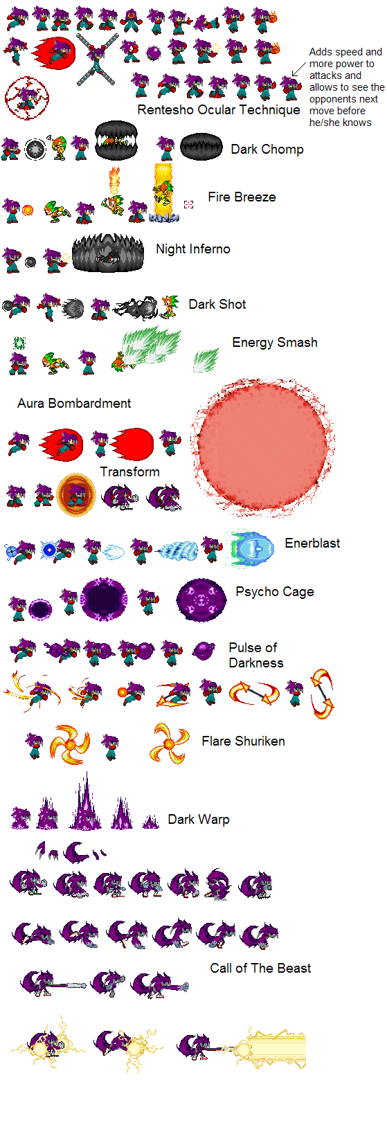 sprite sheet Yusei the Hedgehog