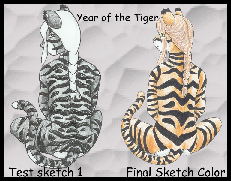Concept sketch and final--Year of the Tiger Sketches Week