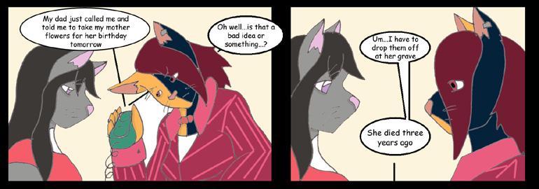 Bringing His Mother Flowers