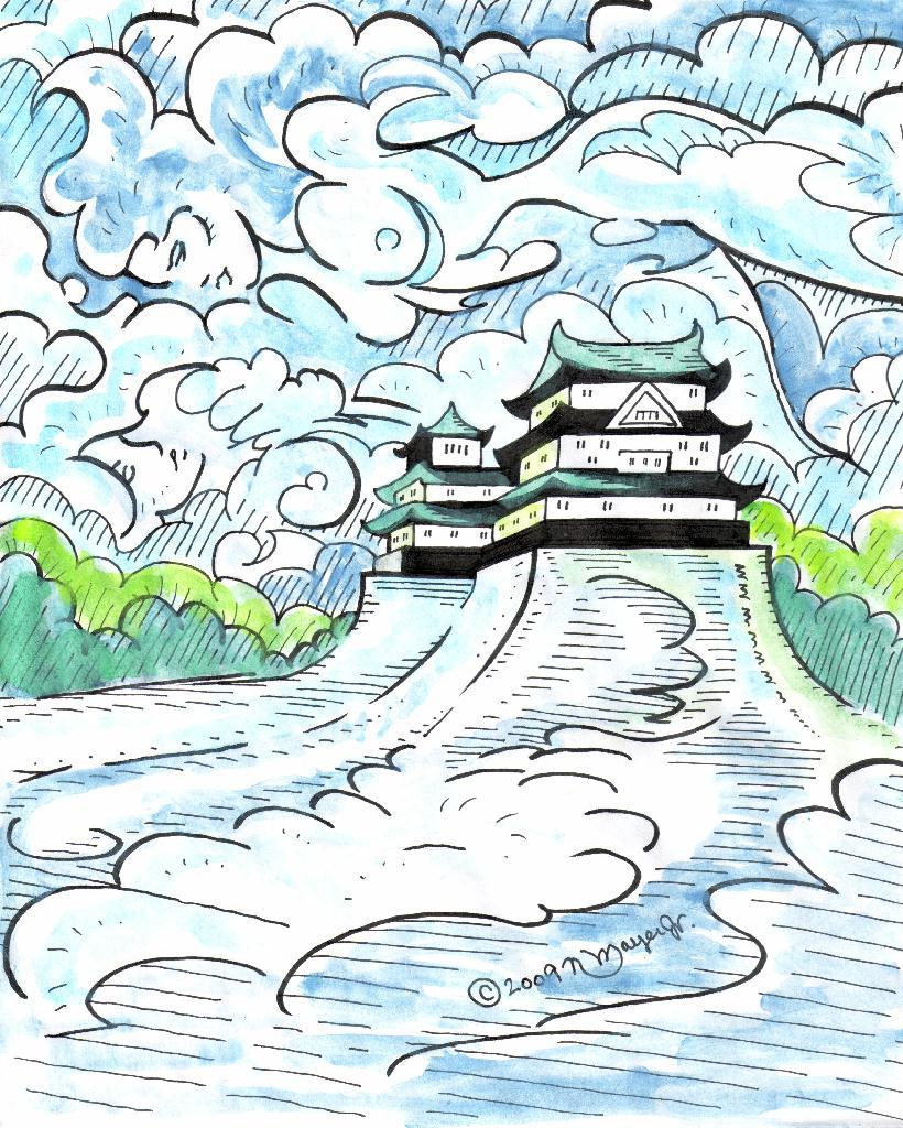 Blue Castle - 09tb066w - watercolor