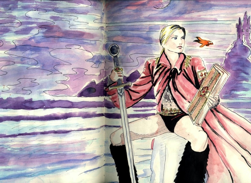 99tb015 - woman with sword