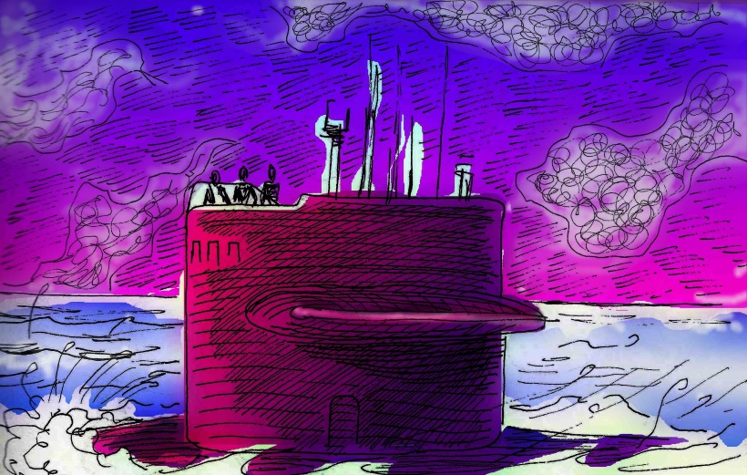 18tb091_redux85tb003 - Submarine on surface