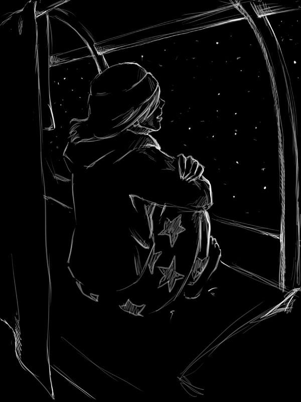 Sketch - Kay looking on the stars