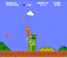 Super Mario Brothers 1 Bowser in pipe