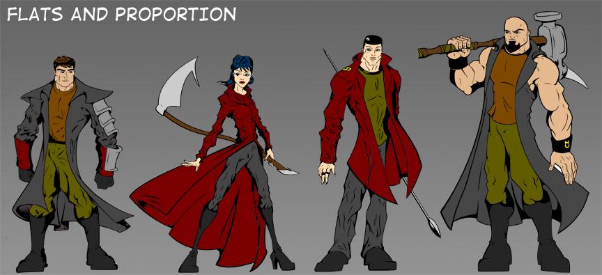 Protagonists Color Flats and Proportion Chart