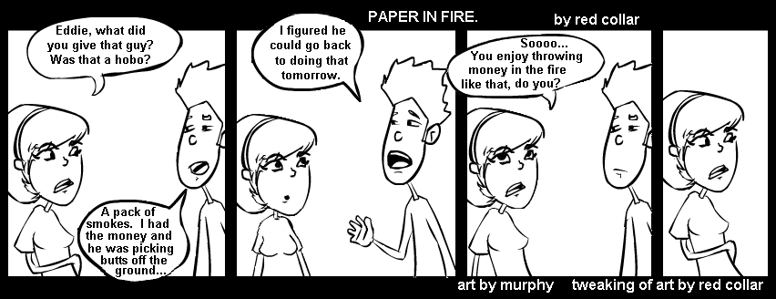 Paper in fire.