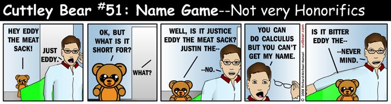 51--Cuttley Bear: Name Game 3--Mondays through Thursdays