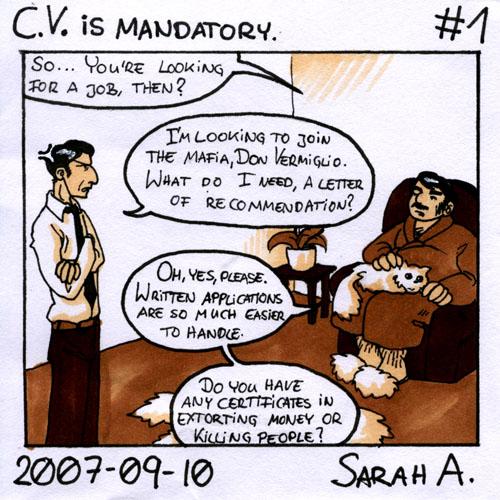 [001] C.V. is mandatory