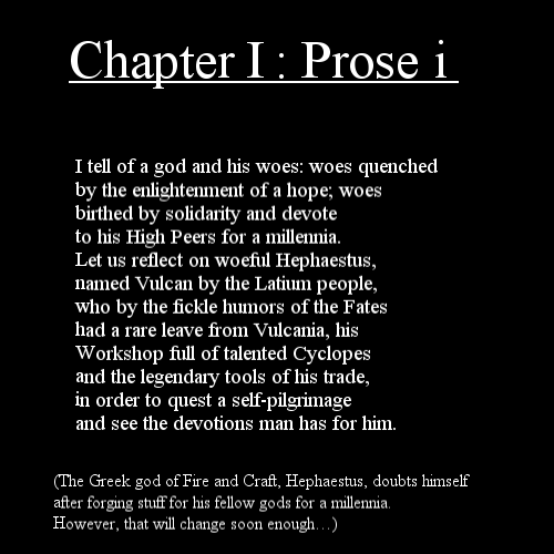 Chapter 1, Prose i (plot explanation Pages 1-6)