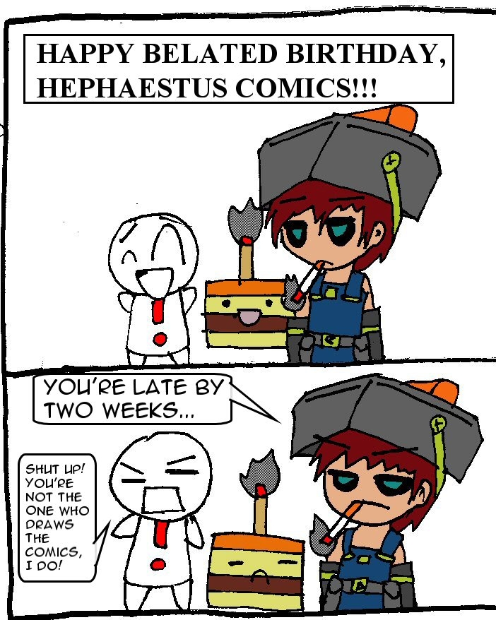 Happy Belated Birthday, Hephaestus comics!