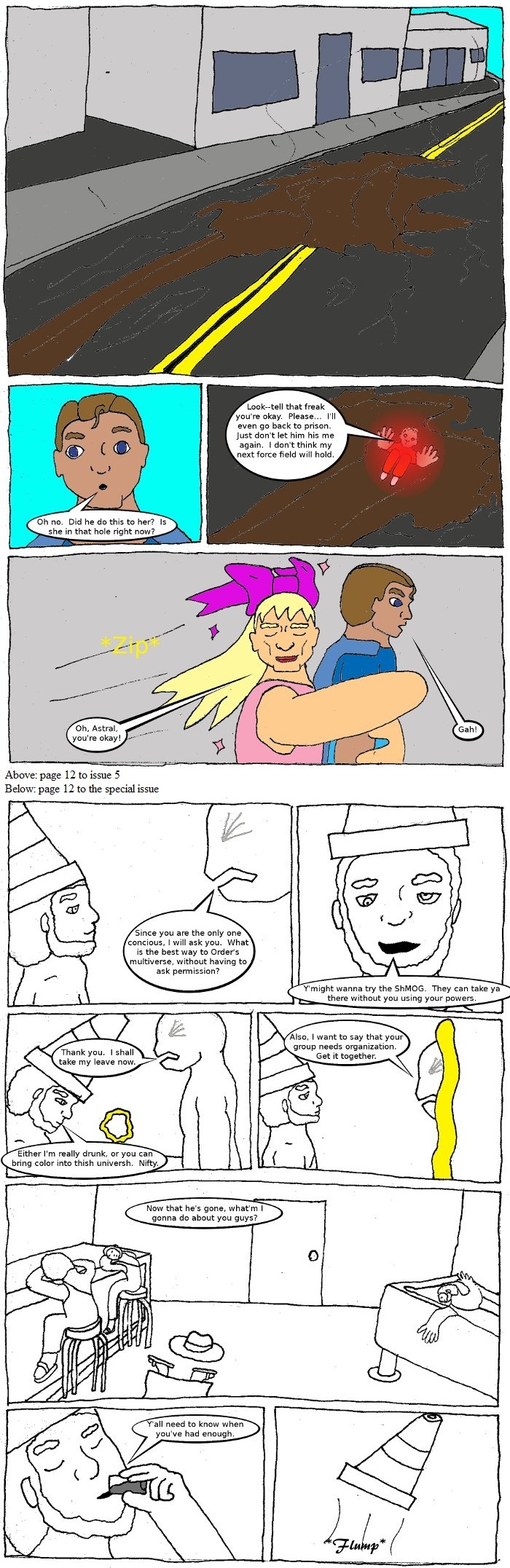 Page 12: issues 5 (On the Run) and Special 1 (Sysyphus Part 1)