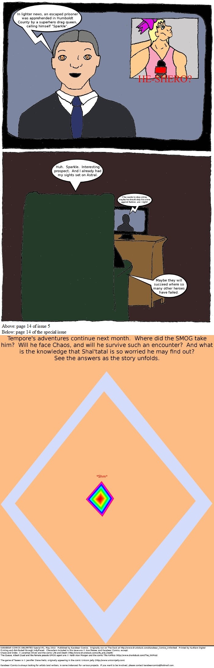 Page 14: issues 5 (On the Run) and Special 1 (Sysyphus Part 1)