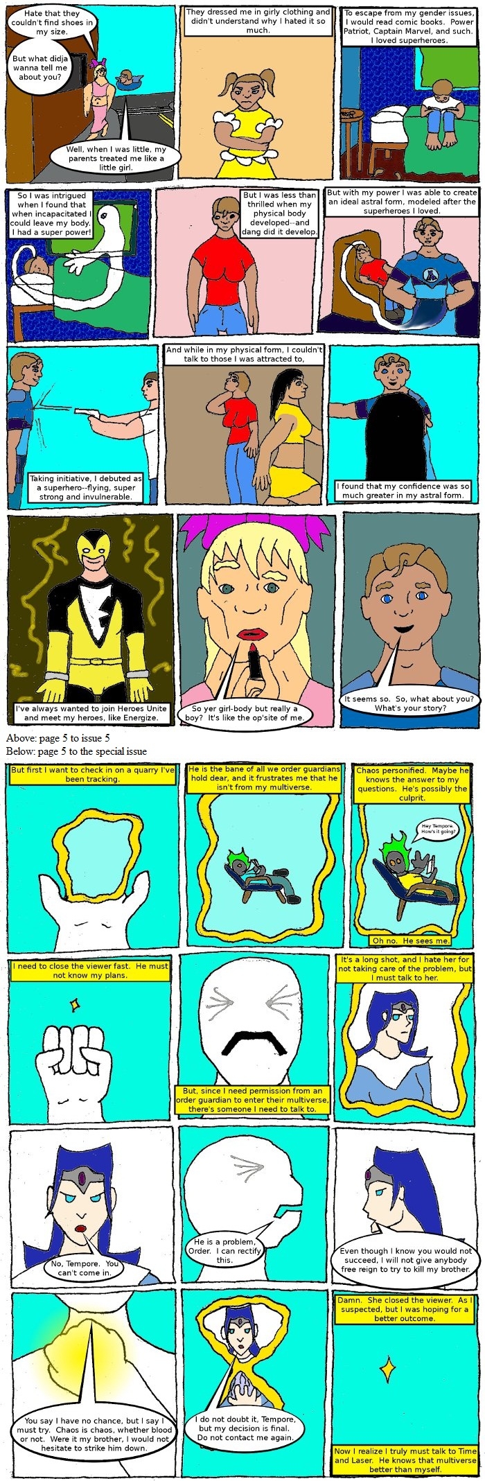 Page 5: issues 5 (On the Run) and Special 1 (Sysyphus Part 1)