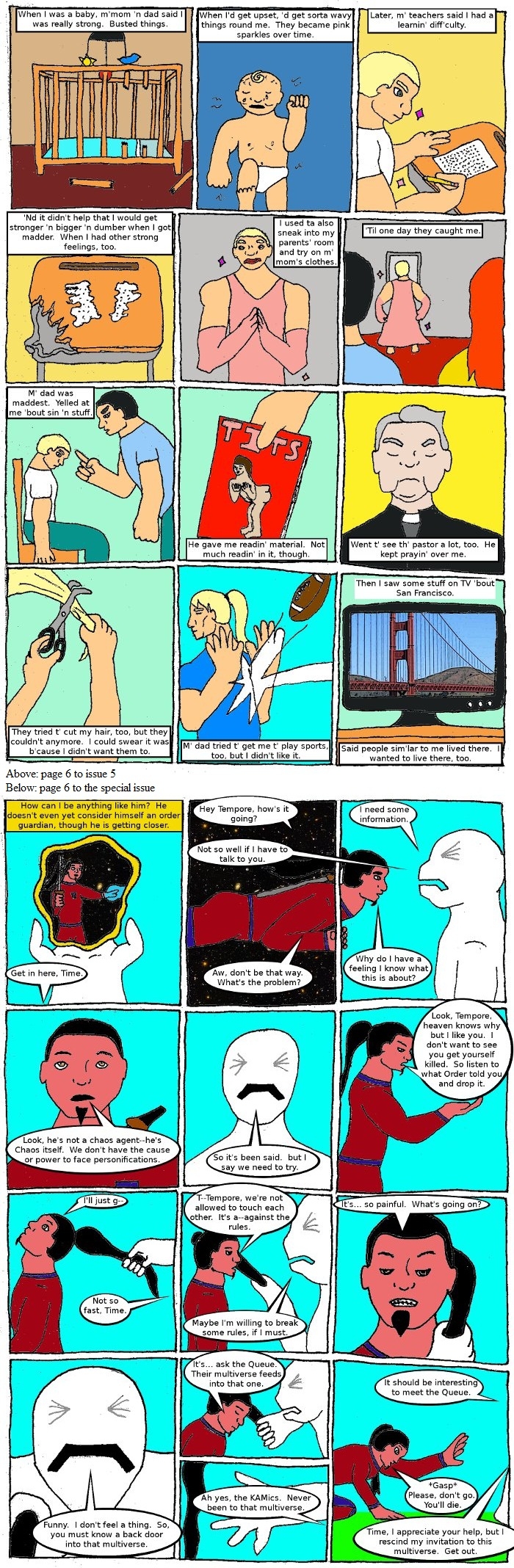 Page 6: issues 5 (On the Run) and Special 1 (Sysyphus Part 1)