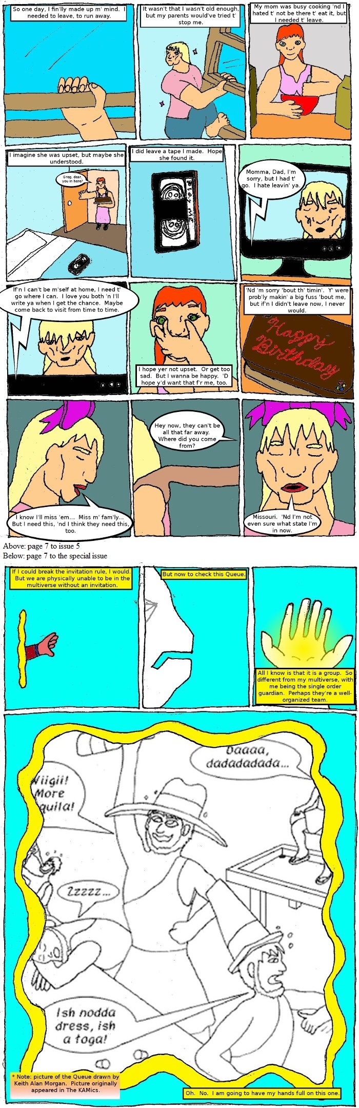 Page 7: issues 5 (On the Run) and Special 1 (Sysyphus Part 1)