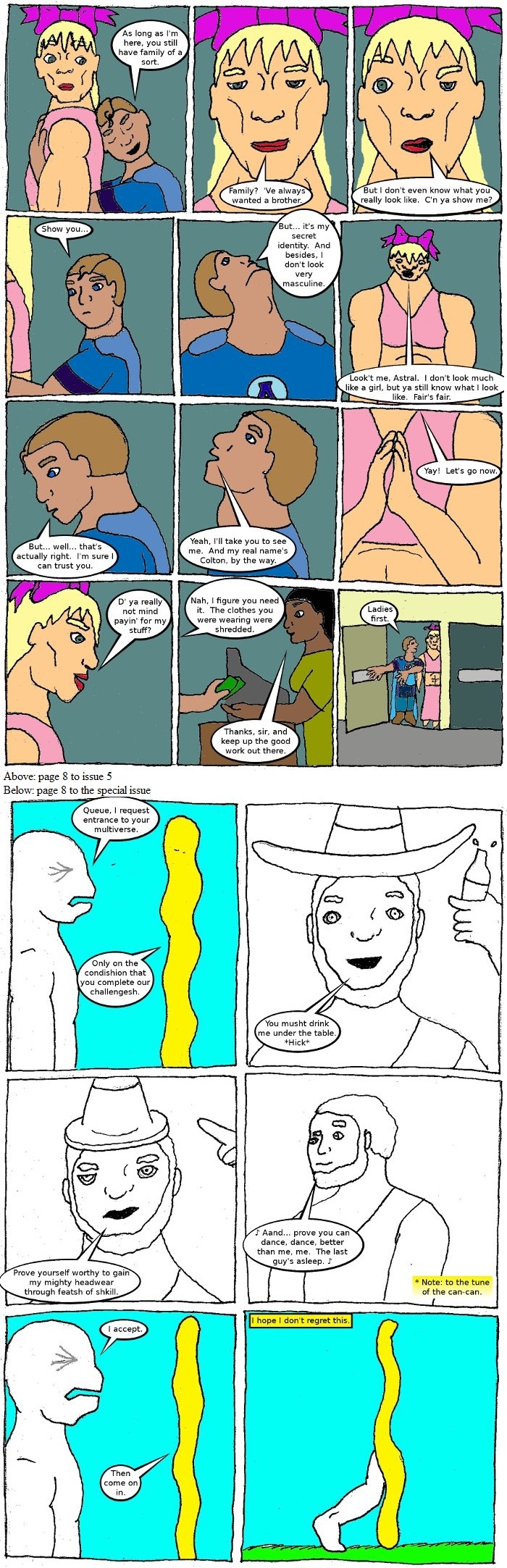 Page 8: issues 5 (On the Run) and Special 1 (Sysyphus Part 1)
