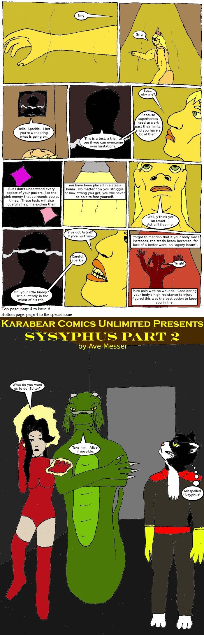 Page 4: issues 6 (The Trial) and Special 2 (Sysyphus Part 2)