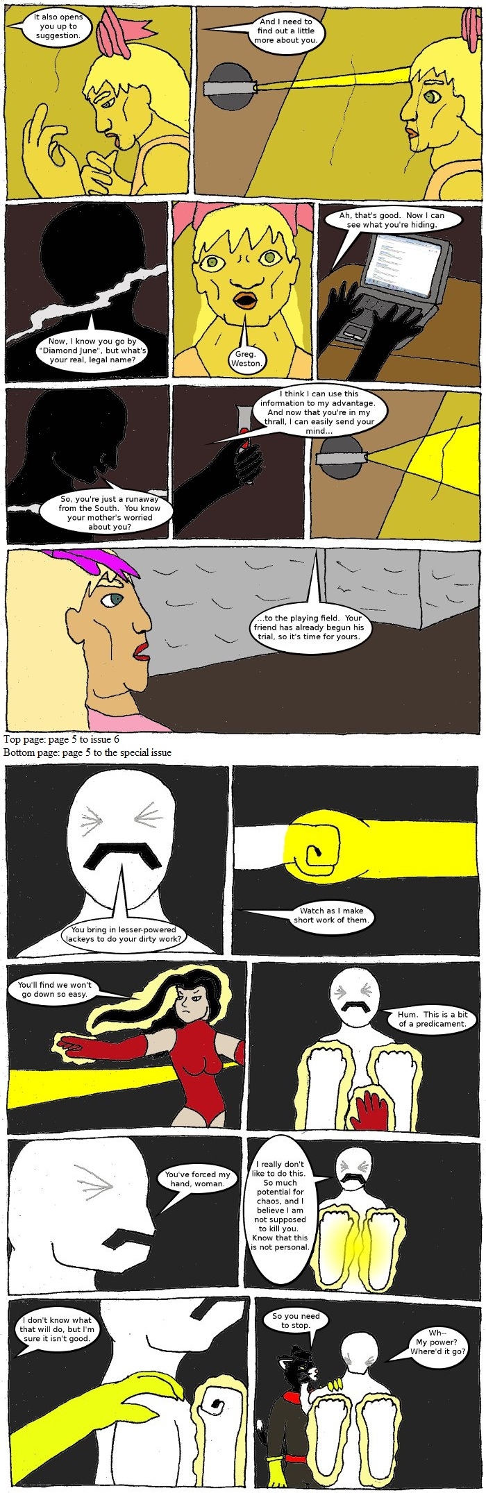 Page 5: issues 6 (The Trial) and Special 2 (Sysyphus Part 2)