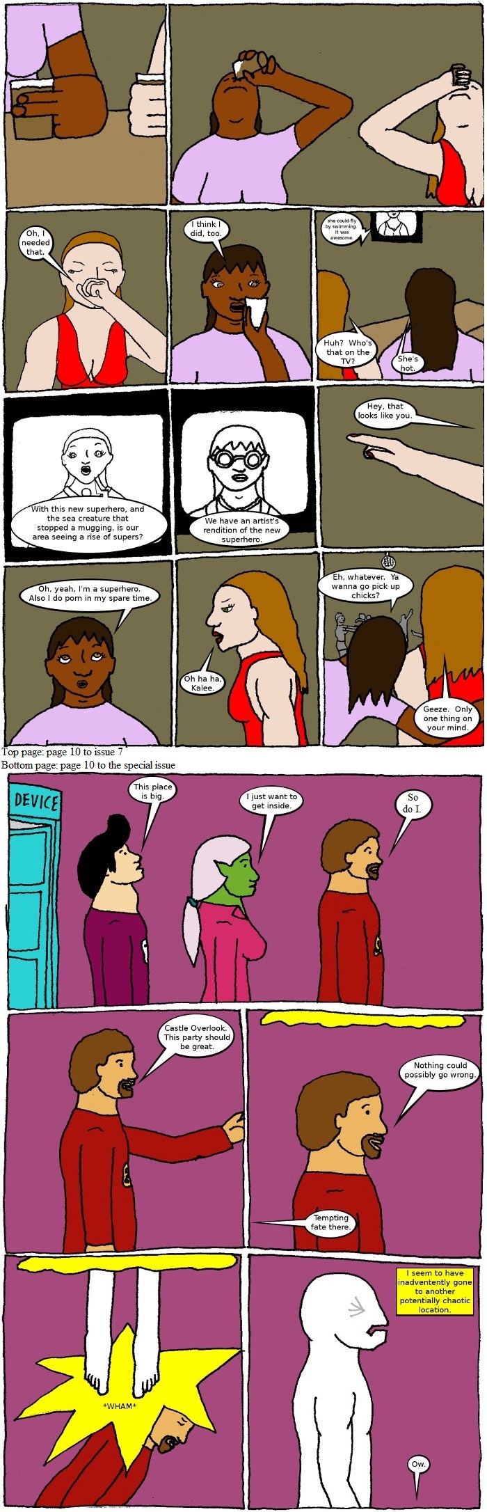 Page 10: issues 7 (Point Me at the Sky) and Special 3 (Sysyphus Part 3)