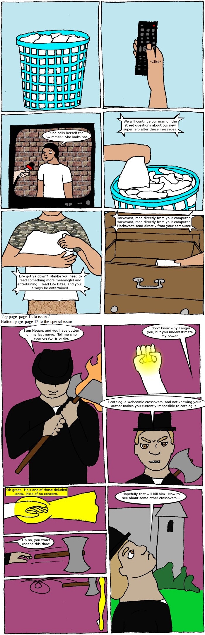 Page 12: issues 7 (Point Me at the Sky) and Special 3 (Sysyphus Part 3)