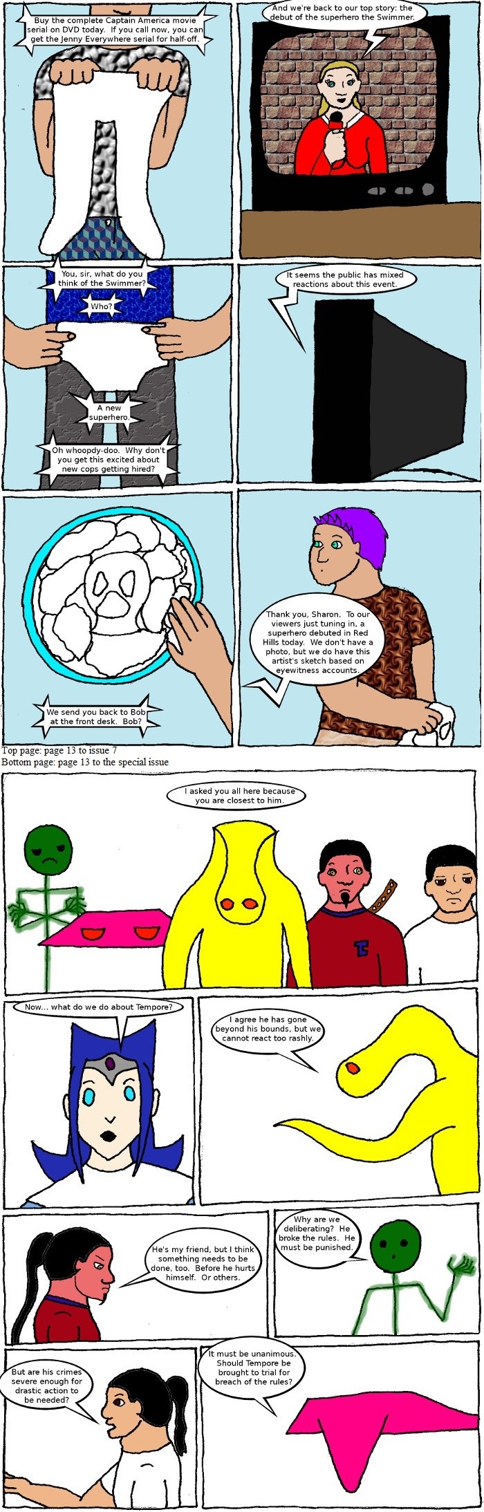 Page 13: issues 7 (Point Me at the Sky) and Special 3 (Sysyphus Part 3)