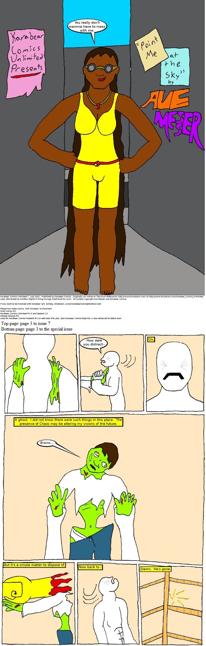Page 3: issues 7 (Point Me at the Sky) and Special 3 (Sysyphus Part 3)