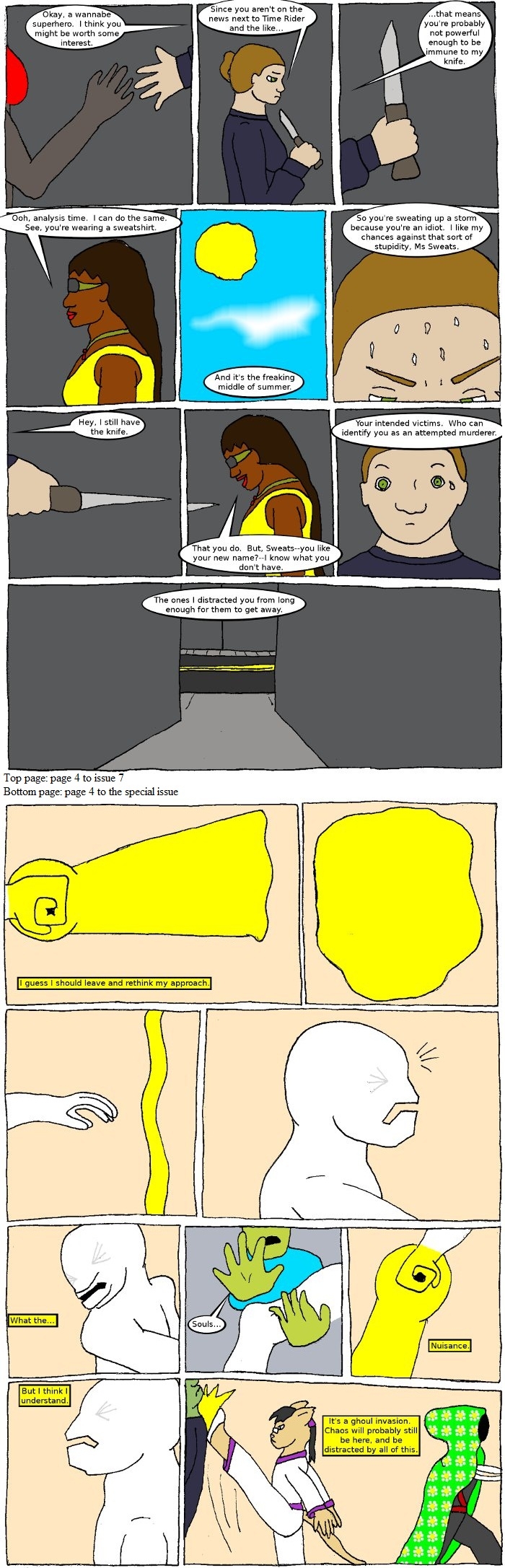 Page 4: issues 7 (Point Me at the Sky) and Special 3 (Sysyphus Part 3)