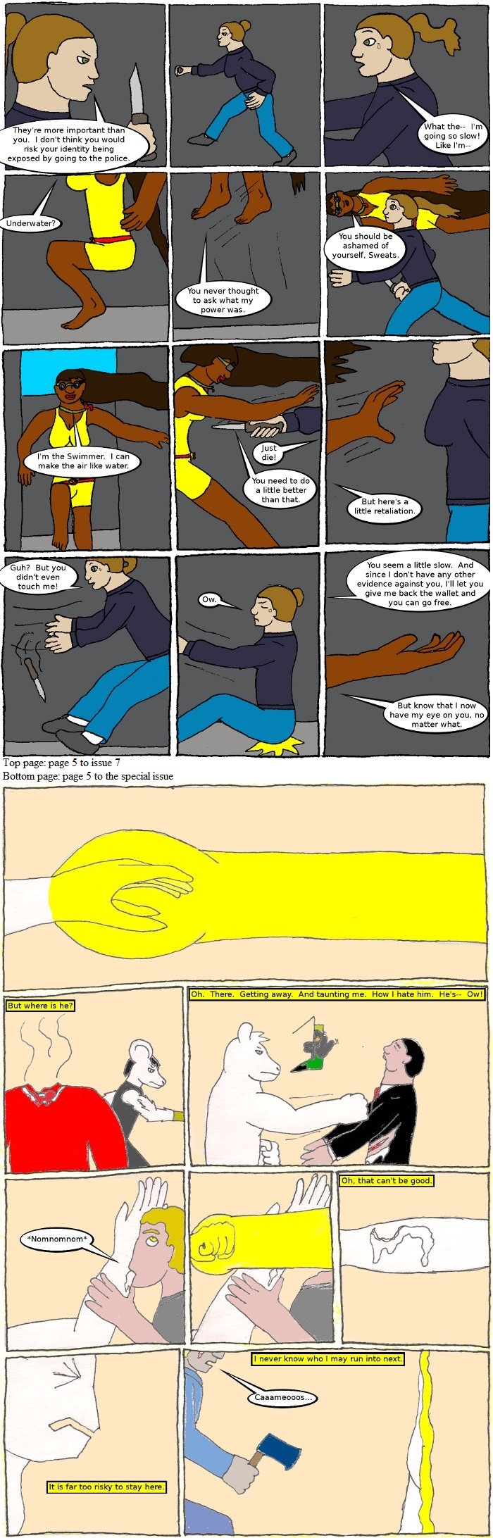 Page 5: issues 7 (Point Me at the Sky) and Special 3 (Sysyphus Part 3)