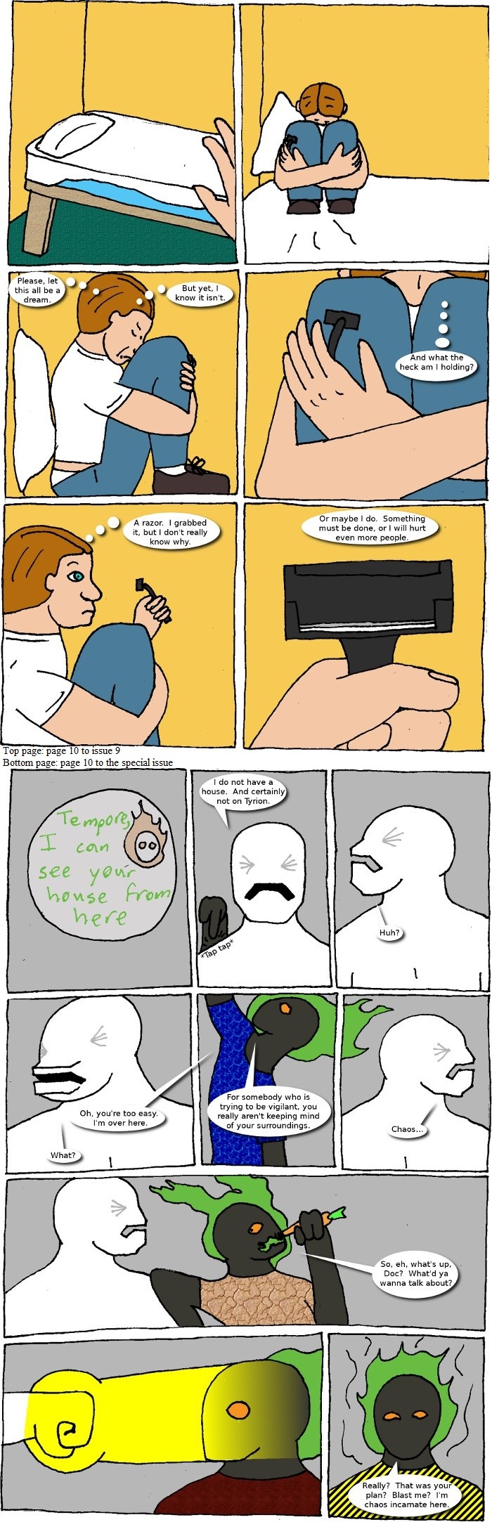 Page 10: issues 9 (Marooned) and Halloween Special (Cluster One)