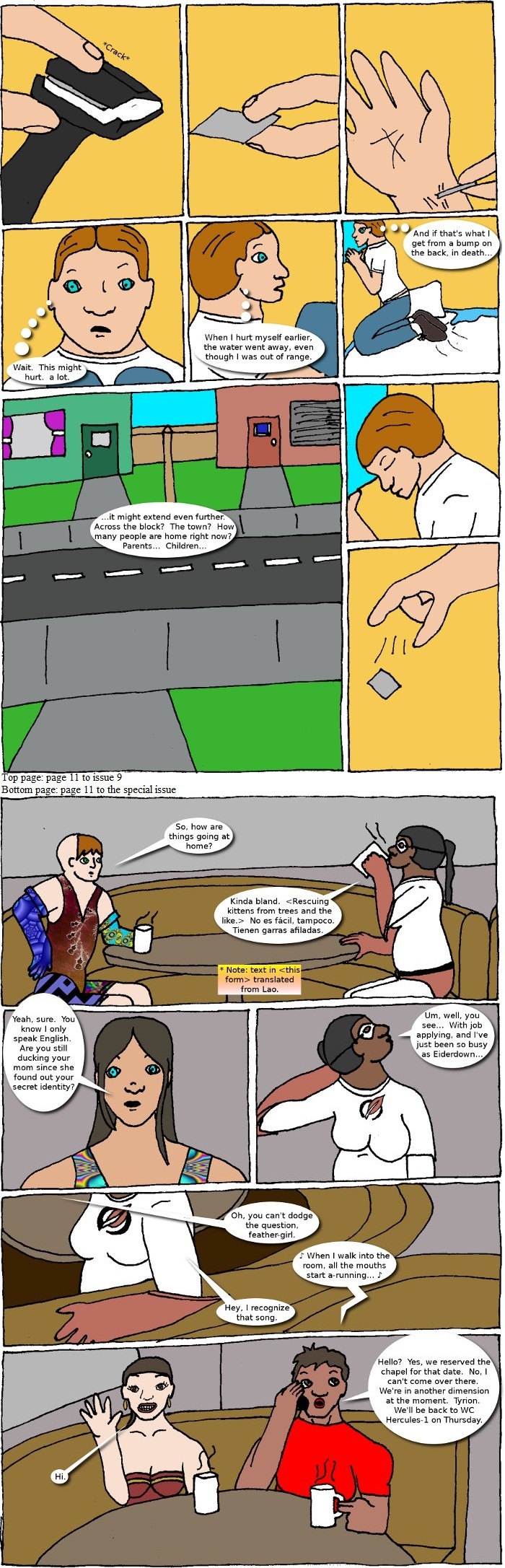 Page 11: issues 9 (Marooned) and Halloween Special (Cluster One)