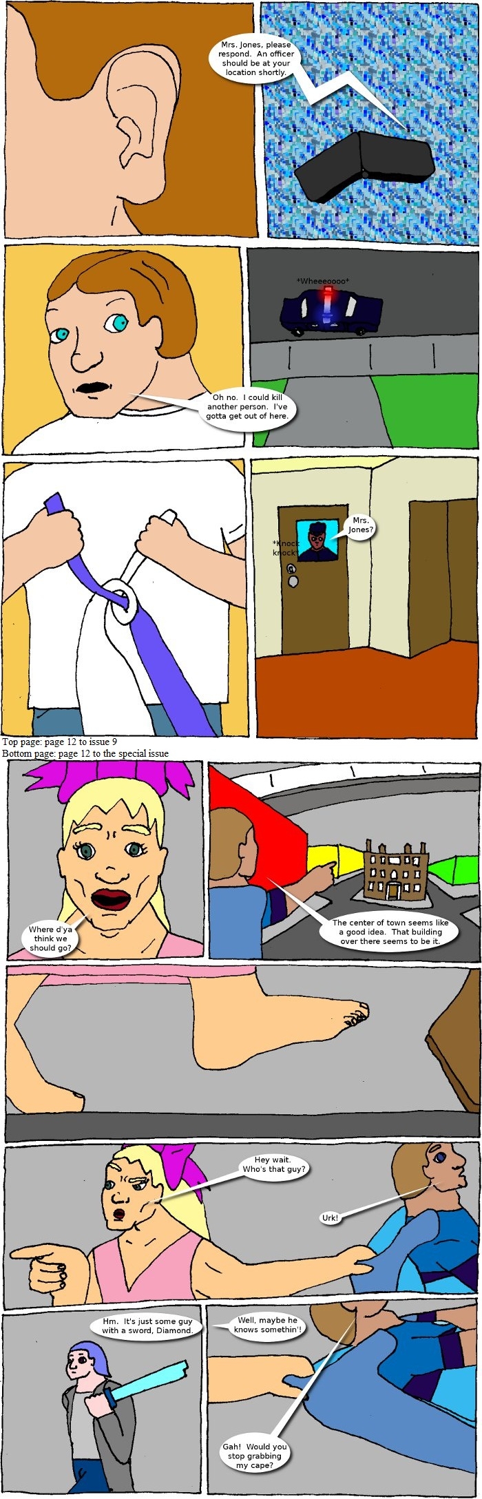 Page 12: issues 9 (Marooned) and Halloween Special (Cluster One)