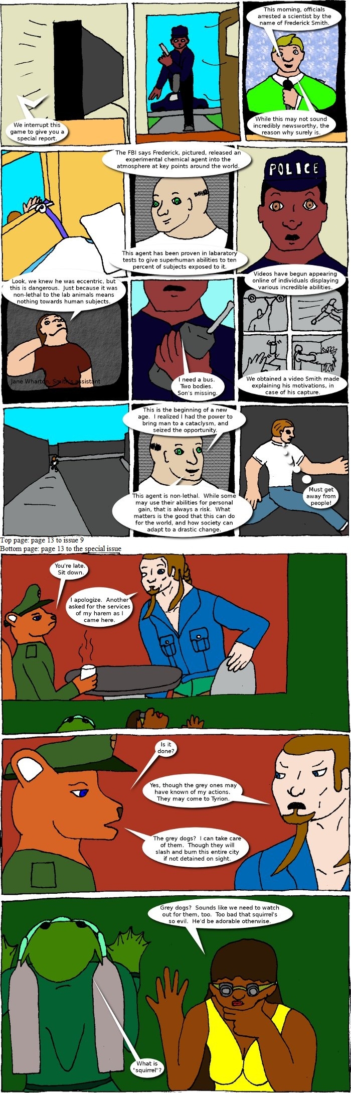 Page 13: issues 9 (Marooned) and Halloween Special (Cluster One)