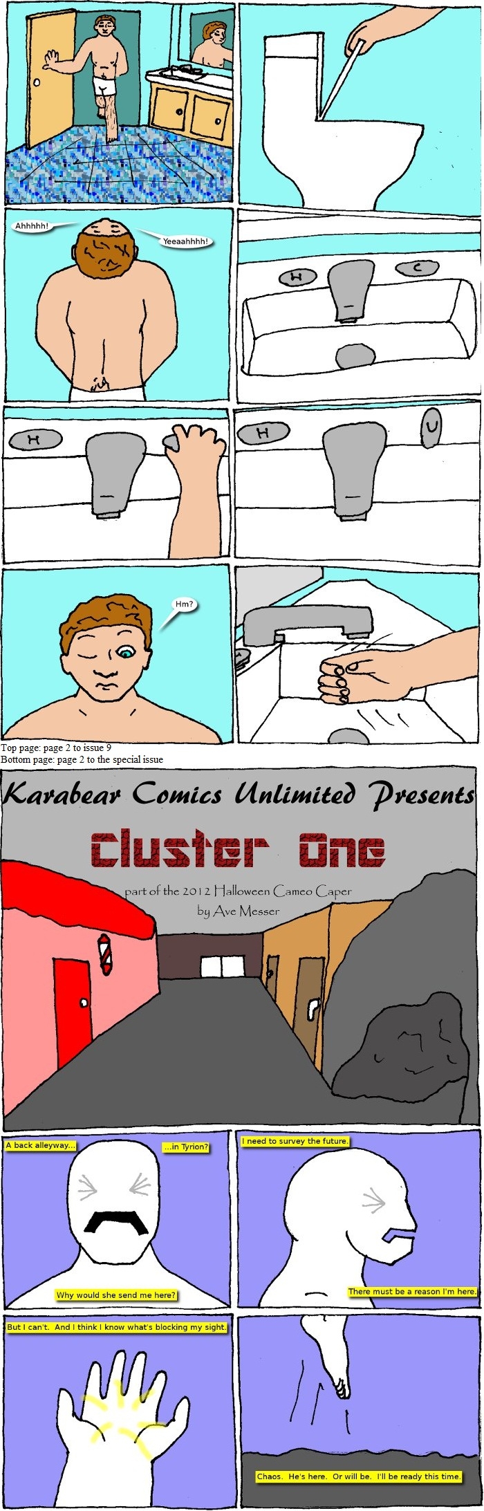 Page 2: issues 9 (Marooned) and Halloween Special (Cluster One)