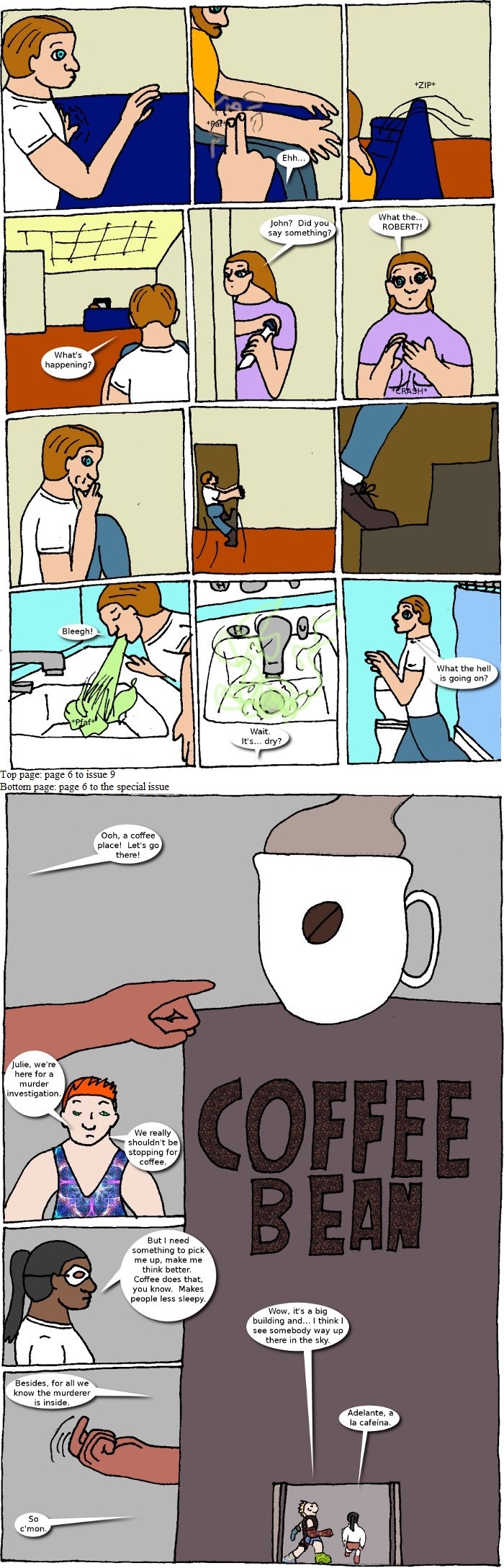 Page 6: issues 9 (Marooned) and Halloween Special (Cluster One)